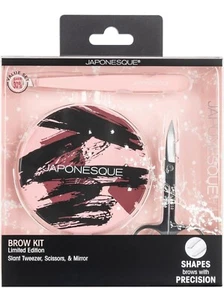 Japonesque Brow Kit Slant Tweezers Scissors Mirror Limited Edition Set Precision - Picture 1 of 5