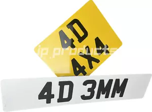 More details for 4d 3d number plates land rover  show plates gloss black pair front and rear!