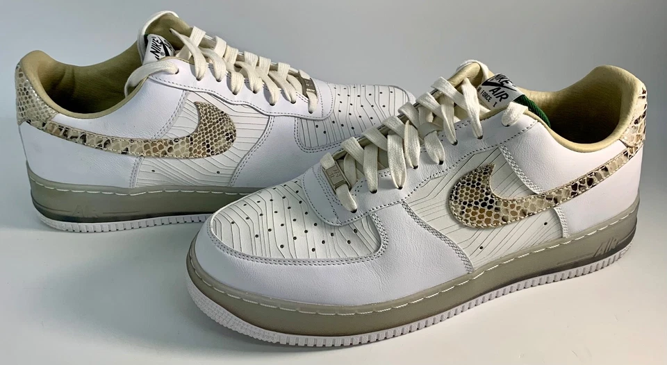 Nike Air Force 1 低帮高级 CMFT QS 白色巴西 2013 蛇皮 ~ 尺寸 US 12 — 第 1/4 张图片