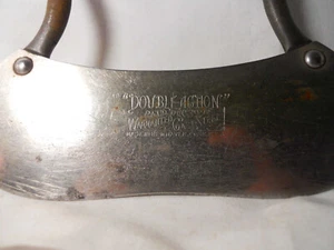 Double Action Dough Cutter Chopper Curved Blade Tool Cast Steel Antique CT. USA - Picture 1 of 4