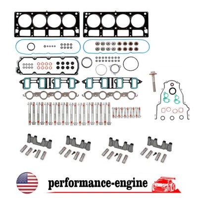 6.0 6.2 Non-AFM Lifter Replace Kit w/ Guides Head Gasket Set Fits 07-16 Chevy GM - Image 1 of 4