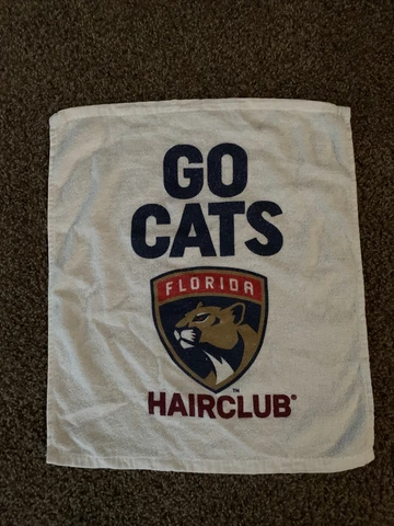 Go Cats Hairclub White Rally Towel Florida Panthers FLA Live Arena 10/16/2021 Cover