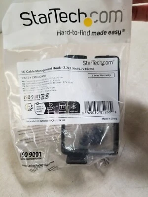StarTech CMHOOK1U 1U Vertical Server Rack Cable Management D-Ring Hook - 2.2 x 3 - Image 1 of 3