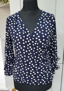 Ladies Spotty Wrap Top From Crew Clothing Size 14 - Picture 1 of 10