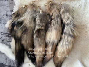 5pcs 10pcs Real Coyote tail Keychain Real Fur Tail Bag Charm Pendant Costume