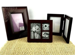 Picture Photograph Frames Set of 3 Burnes Assorted Sizes Wood Dark Brown - Picture 1 of 11