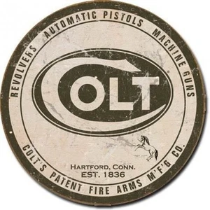 Vintage Replica Tin Metal Sign Colt Automatic Pistol Revolver Hand Gun Semi 1609 - Picture 1 of 1