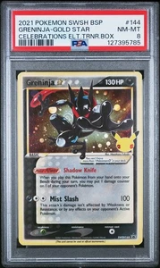 GRENINJA #144 2021 Pokemon Celebrations ETB Gold Star Promo PSA 8 NM-MT Swirl - Picture 1 of 2