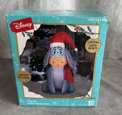 Disney Eeyore 3.5’ Navidad Soplado por Aire Inflable LED Iluminado Winnie The Pooh  Foto 1 de 2