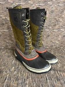 Sorel Sorelli wasserdichte halbhohe Winterstiefel braun Stoff Gummi Damengröße 7 " - Bild 1 von 15