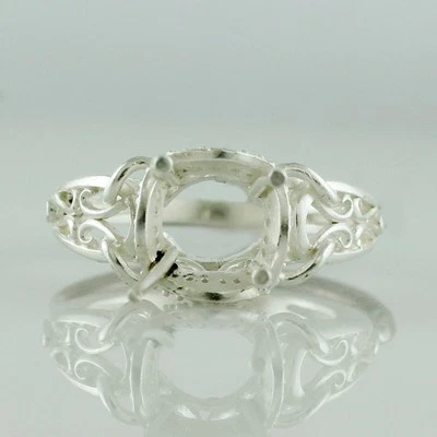 Anillo de plata de ley 925 con forma de cojín de 10 mm estilo vintage para mujer Foto 1 de 3