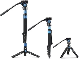 SIRUI P-325FS+VA-5 Carbon Fiber Camera Tripod Monopod Kit With Fluid Video Head - Picture 1 of 8