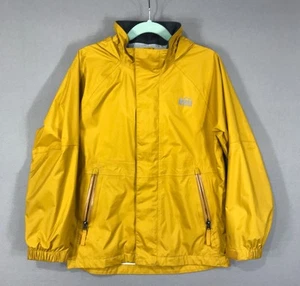 REI Rain Jacket Boy's Small (8) Orange Windbreaker Full Zip Hooded Nylon Pockets - Picture 1 of 15