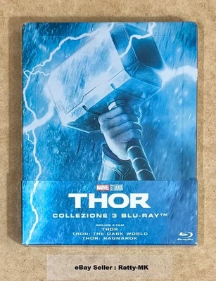 THOR - THREE MOVIE COLLECTION - ITALIAN IMPORT BLU RAY STEELBOOK - NEW (READ) - Image 1 of 4