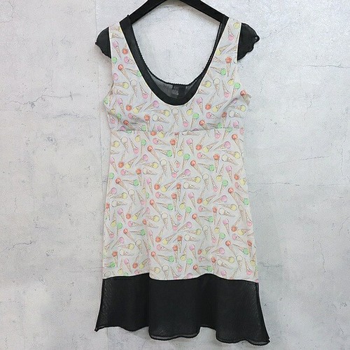 Abito Chanel fantasia gelato taglia 42 bianco e nero