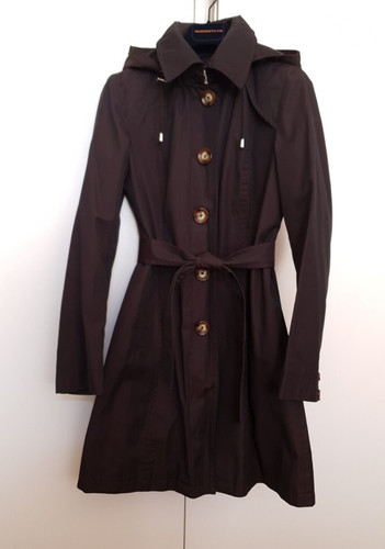 Cappotto Michael Kors S 34 36 38 marrone cotone trincea Mac cappotto marrone scuro