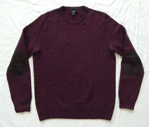 Merino Wool Solid Purple Crew Neck Pullover Sweater - Medium Slim Mens J. Crew - Picture 1 of 6