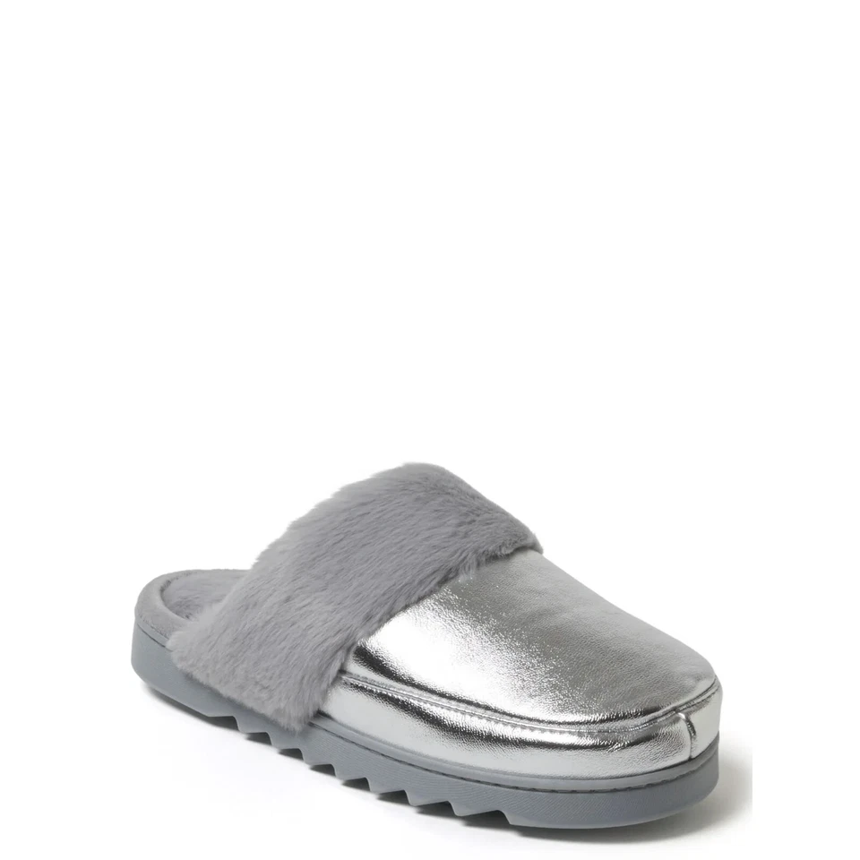 Zapatillas zueco Dearfoams acogedoras cómodas para mujer de material mixto Foto 1 de 4