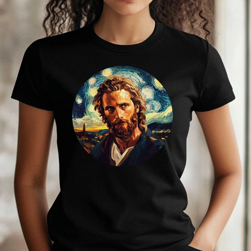 Frauen T-Shirt Jesus Van Gogh Motiv Baumwolle Größe S bis 3XL - Bild 1 von 1