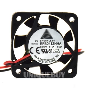 Mute Cooling fan EFB0412HHA for Delta Double ball Bearing 12V 0.15A 2pin 40*10mm - Afbeelding 1 van 4