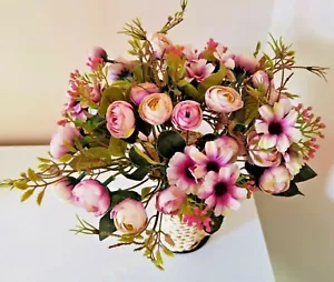 3 Bunch Rustic Retro MINI Tea Rose Wedding Home Decor Artificial Flowers - Picture 1 of 16
