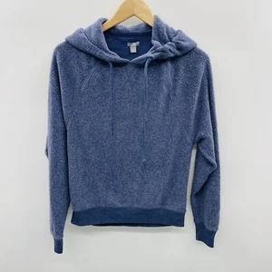 Aerie Womens Size Small Long Sleeve Soft Fleece Cozy Hooded Sweatshirt in Blue - Picture 1 of 6