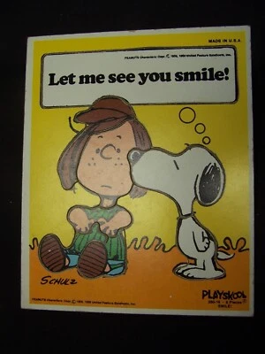 BANDEJA ROMPECABEZAS MARCO MADERA CACAHUETES AÑOS 80 LUCY SNOOPY PLAYSKOOL #230-16 SCHULTZ Foto 1 de 4