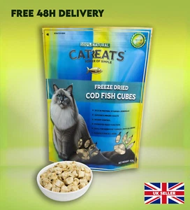 112G Bag Natural Freeze Dried Cod Fish Cubes Treats Toppers Snacks For Cats Pets - Picture 1 of 9
