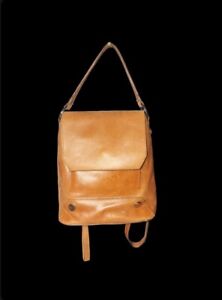 Zara women leather dark brown backpack