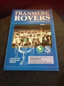 Tranmere Rovers V Stoke City 1990 Soccer/football Programme - Picture 1 of 1