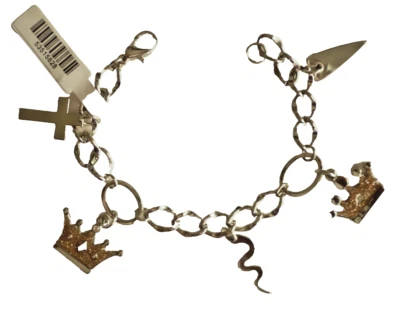 süßes Bettel Armband silber 19 cm Emaille Strass Modeschmuck NEU + TOP - Bild 1 von 3