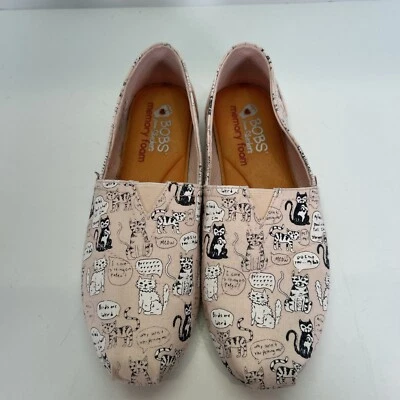 Zapatos planos sin cordones Bobs For Cats para mujer rosa gatos talla 7 Foto 1 de 4