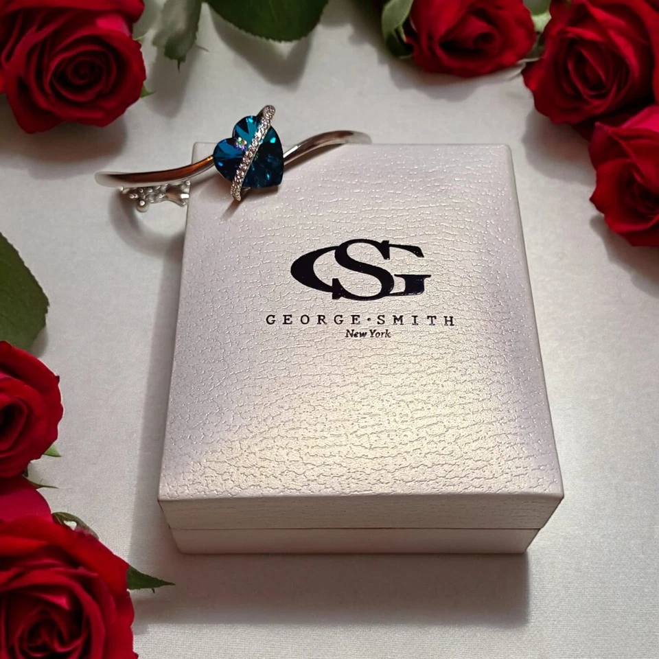 Braccialetto Argento con cuore Azzurro di George-Smith New York - Immagine 1 di 4