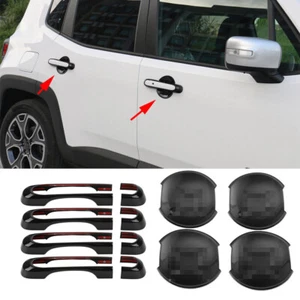 12* Kit de manija de puerta exterior y tazón negro ABS para Jeep Renegade 2016-2019 - Imagen 1 de 3