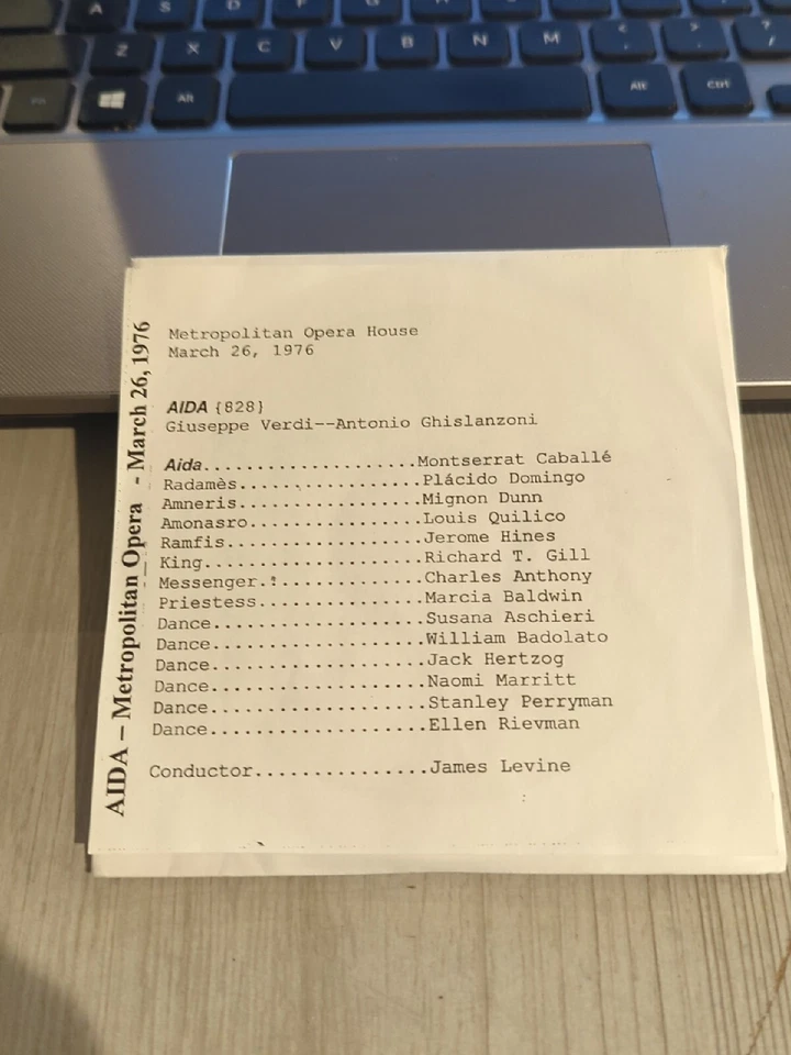 Live Recording Opera CD -1692 1976 Aida Caballe Domingo Dun Quilico Hines Gill - Image 1 of 1