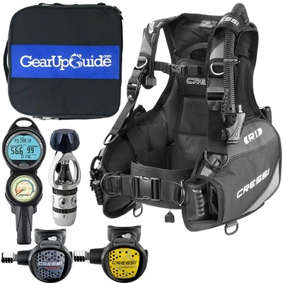 Paquete de equipo de buceo Cressi Essential completo con R1 BCD - Donatello C2 Foto 1 de 4