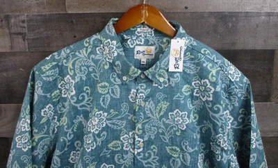 Рубашка мужская Reyn Spooner 2XL Hydro Mele Pareau гавайская Aloha с цветочным узором на пуговицах - Изображение 1 из 4