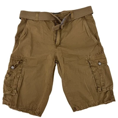 Pantalones Cortos Carga Hebilla Negro Ajuste Estándar Para Hombre 33 Cintura 12 Entrepierna Marrón Algodón Foto 1 de 4