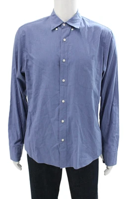 J Crew Mens Button Down Collar Slim Fit Dress Shirt Blue Cotton Size Large - Image 1 of 4