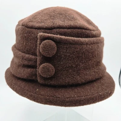 Шляпа-клош Kate Landry 100% шерсть, шоколадно-коричневая - Изображение 1 из 4