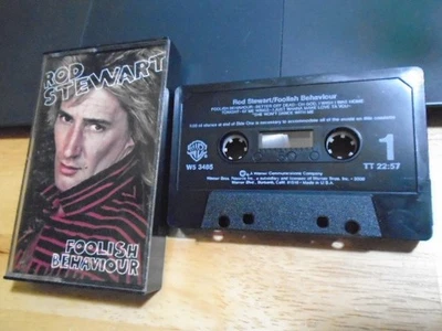 RARE OOP Rod Stewart CASSETTE TAPE Foolish Behaviour 1980 Carmine Appice NO UPC - Image 1 of 2