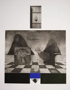 Peter Olley Ascension Signed Limited Edition Vintage Art Etching 1966 - Picture 1 of 5