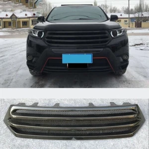 Carbon Fiber Black Fit For Toyota Highlander 2011-2013 Front Bumper Grille Grid - Picture 1 of 3