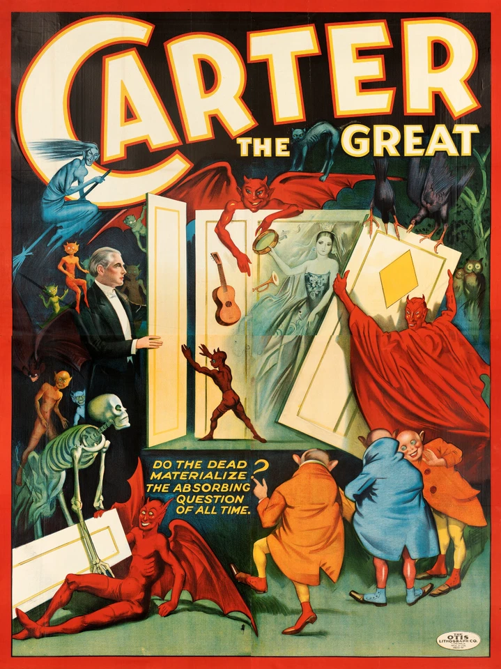 Póster publicitario de Carter el Gran Mago (década de 1920) - impresión artística de 17" x 22" Foto 1 de 1