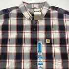 Carhartt Xl Black Gray White Plaid Short Sleeve Relaxed Fit Button Up Shirt