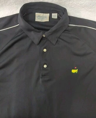 Camisa Polo Masters Performance Para Hombre XL Negra Golf Masters Augusta Logo Foto 1 de 4