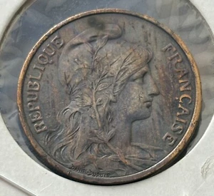 1917 France 5 Centimes Very Appealing Toning - Picture 1 of 4