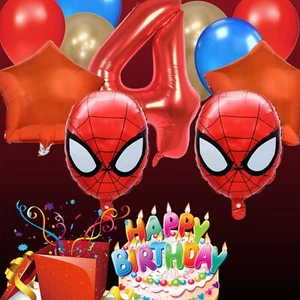 11 Piece Spiderman Birthday 32'' Number Foil Party Balloons Decorations - Picture 1 of 7