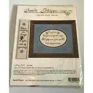 Sandi Phipps Counted Cross Stitch May God's Picture and Angel Bookmark w/Charm