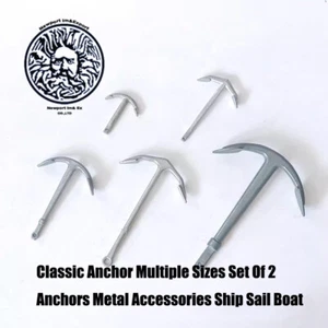 Classic Anchor Set - Multiple Sizes 2 Metal Anchors for Model Ship/Boat Models - Picture 1 of 21